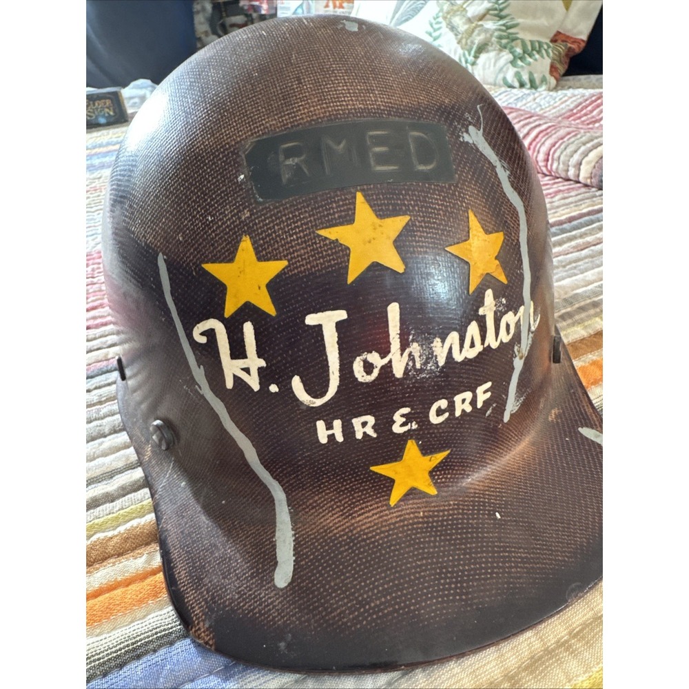 Vtg 1950s MSA Skullgard Steel Workers Coal Miners Fiberglass Hard Hat Used